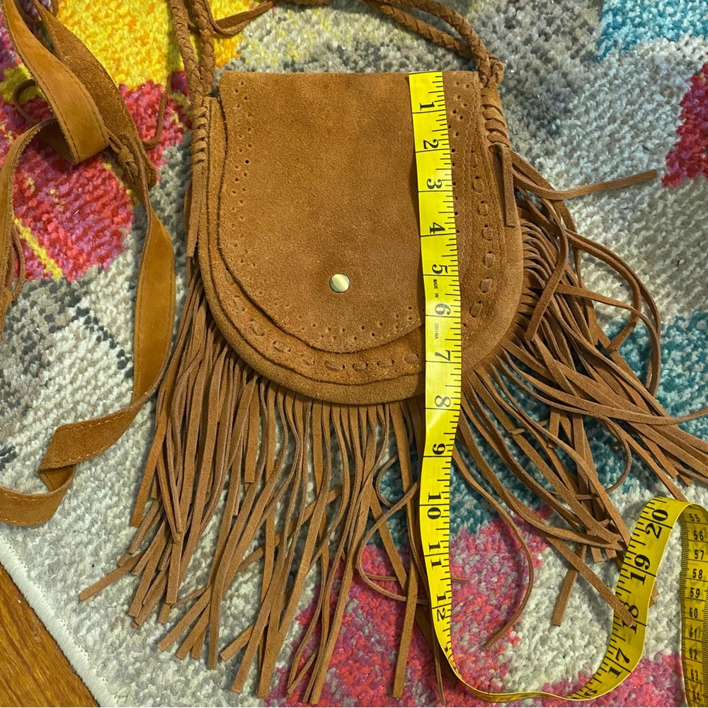 Vintage fringe suede purse crossbody tan no brand (Minnetonka style)